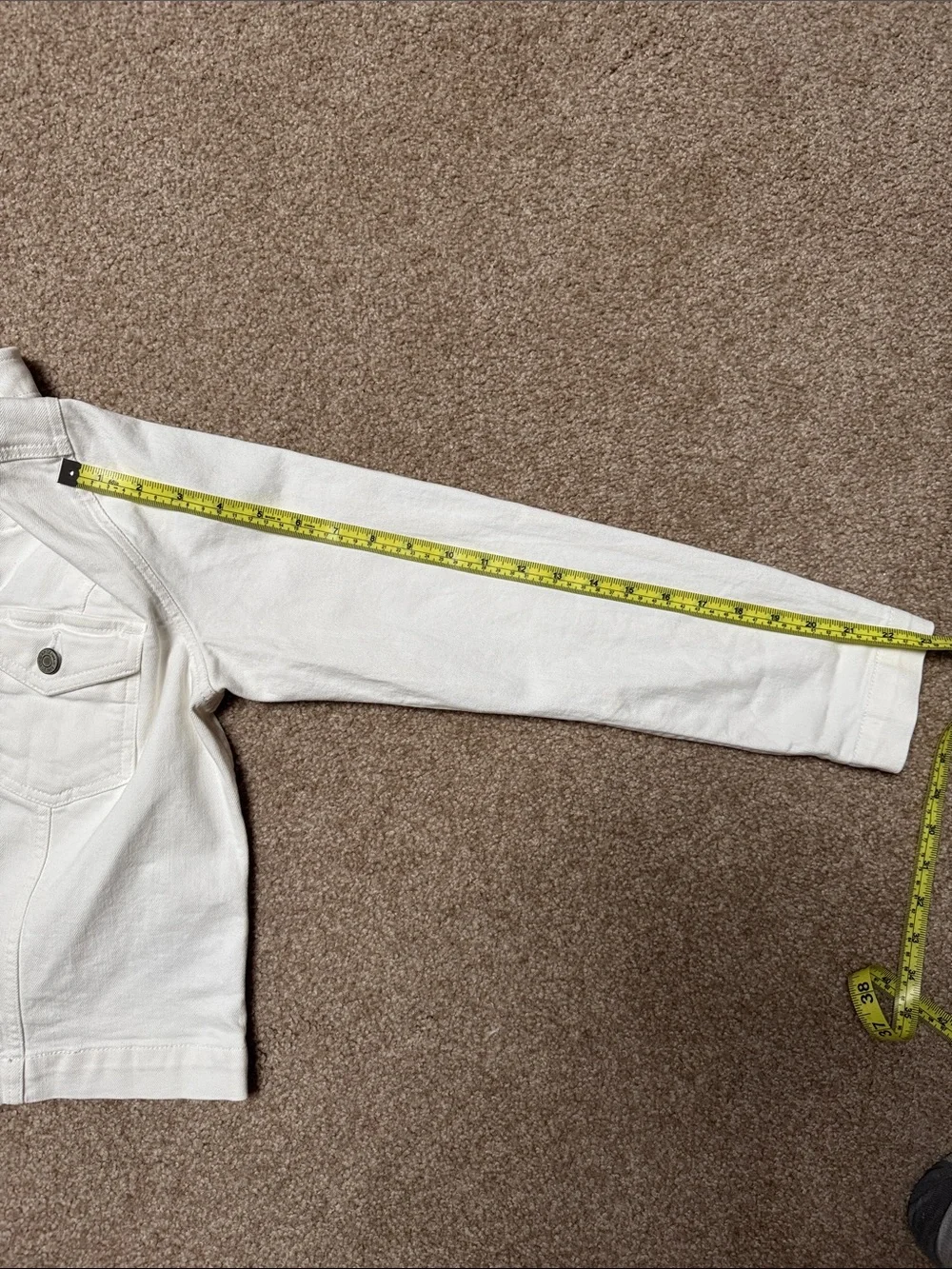 GAP White Women’s M Collarless Denim Jacket with Button Front NWOT